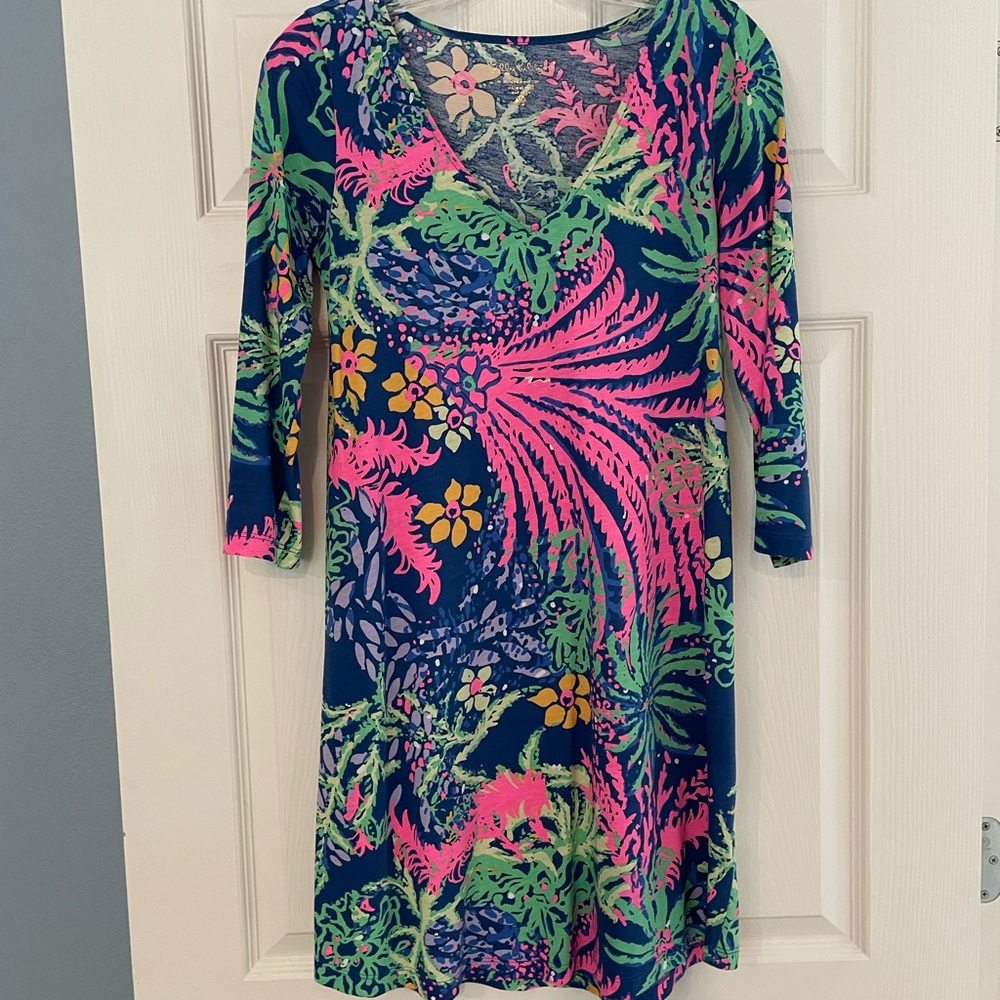 Lilly Pulitzer Vibrant 3/4 Sleeve Dress